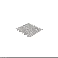 Gray Brick Paved Ground With Neatly Arranged Square Textured Tiles 3d model