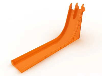 Long Straight Orange Playground Slide Equipment For Kids Outdoor Fun 3d model