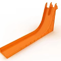 Long Straight Orange Playground Slide Equipment For Kids Outdoor Fun