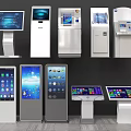 Public Facilities With Different Types Of Self Service Kiosks And Interactive Screens