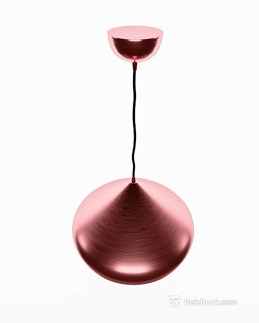 Rose Gold Brushed Metal Spherical Pendant Light For Modern Interior Decoration 3d model 