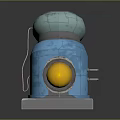 Industrial Mechanical Equipment With Blue Main Body Yellow Component Gray Base And Top Structure