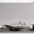 Modern sofa coffee table combination 3d model