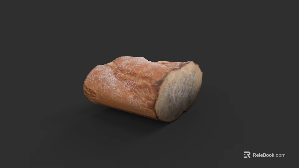 Freshly Baked Homemade Artisan Bread With Golden Crust And Soft Interior 3d model 