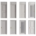 Stylish Swing Doors Featuring Different Panel Designs for Home Interior Use 3d model