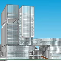 Modern Office Complex Aerial View With Landscaped Areas And Water Features
