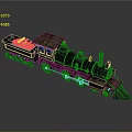 Vintage Black Steam Train Model With Cargo Carriage Carrying Wooden Logs