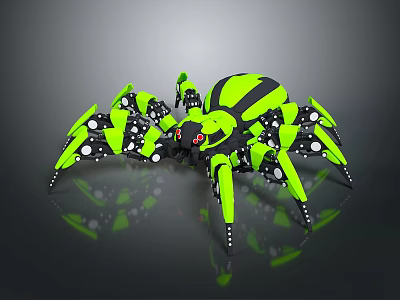 Robot Spider Robot Mecha Spider Science Fiction Spider Mechanical Spider Battery Spider Tower Defense 3d model