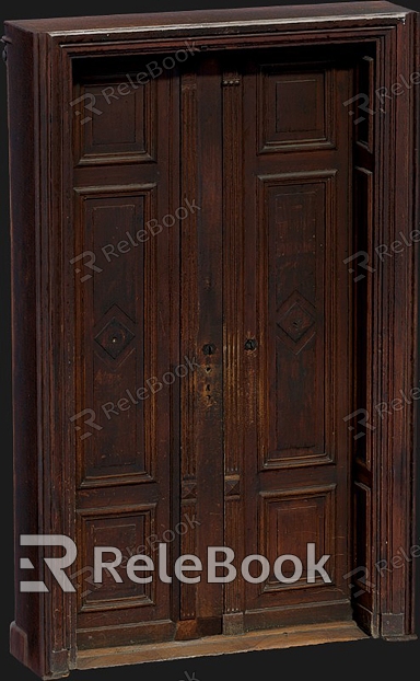 Vintage double door wooden door entrance door model