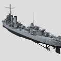 Monaghan Battleship Cruiser Frigate Warship Destroyer Battleship Steamship Video Class Super Realistic High Precision Low Face Number Low Model 3d model