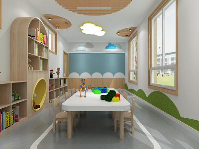 Modern Kindergarten Classroom 3d model