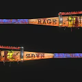 Modified Weapon With Blue Red Yellow Colors RAGE HOPE Letters Metal Parts And Spikes