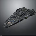 Futuristic Spaceship With Sleek Design Complex Structure And Multiple Engines For Space Exploration