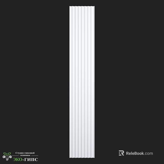 Black and White Wall Surface with White Decorative Vertical Lines in Modern Design 3d model 