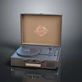 Vintage Portable Record Player With Suitcase Design Turntable And Control Knobs