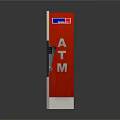 Red And Gray ATM Banking Equipment Standing And Wall Mounted Designs With Digital Screen