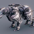 Modern robot mecha saber tooth tiger machine tiger 3d model