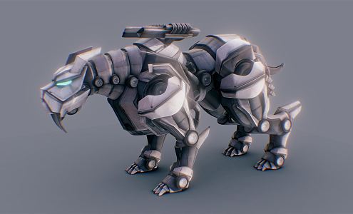 Modern robot mecha saber tooth tiger machine tiger 3d model