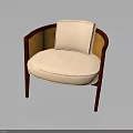 Modern Wicker Accent Chair With White Cushion And Wooden Legs Design