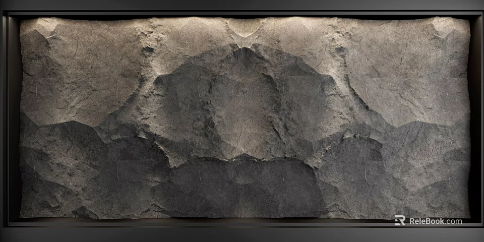 Textured Stone Background Wall With Natural Gray Pattern And Modern Design 3d model 
