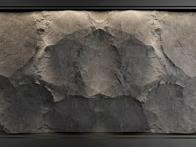 Textured Stone Background Wall With Natural Gray Pattern And Modern Design 3d model