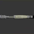 Household Manual Tool Featuring Silver Metal Shank White Textured Handle And Black Tip