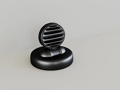Black Circular Hardware Tool With Striped Top And Stable Base Design 3d model