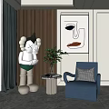 Modern Single Sofa Single Sofa Chair Combination 3d model