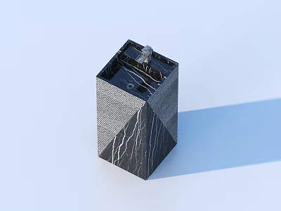 Modern Decorative Cube With Textured Surface And Geometric Design Details 3d model