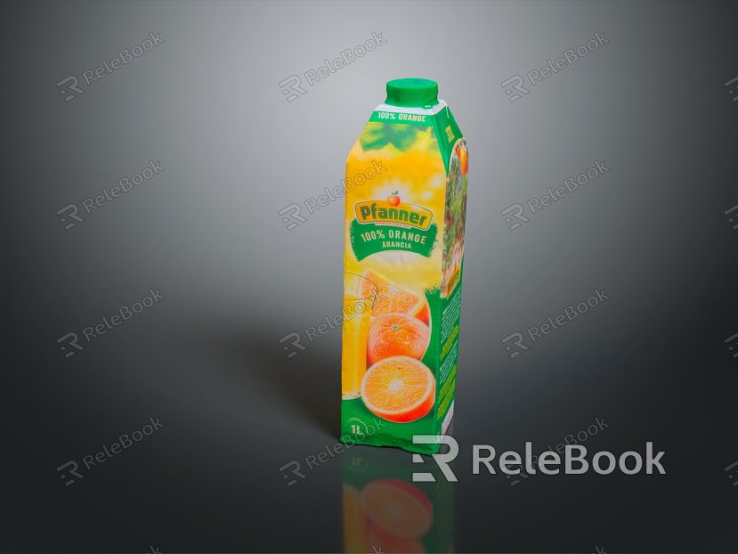 Modern Beverage Bottle Beverage Can Fruit Juice Fruit Drink Orange Juice Fruit Drink model