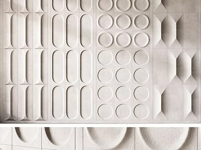 Modern Wall Paneling With Geometric Patterns Textured Surfaces And Decorative Designs For Interior 3d model