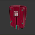 Red EVERREADY Emergency Case With Cross Logo Green Accents And Strap Design