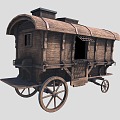 Vintage Carriage Medieval Wagon Wooden Car 3d model