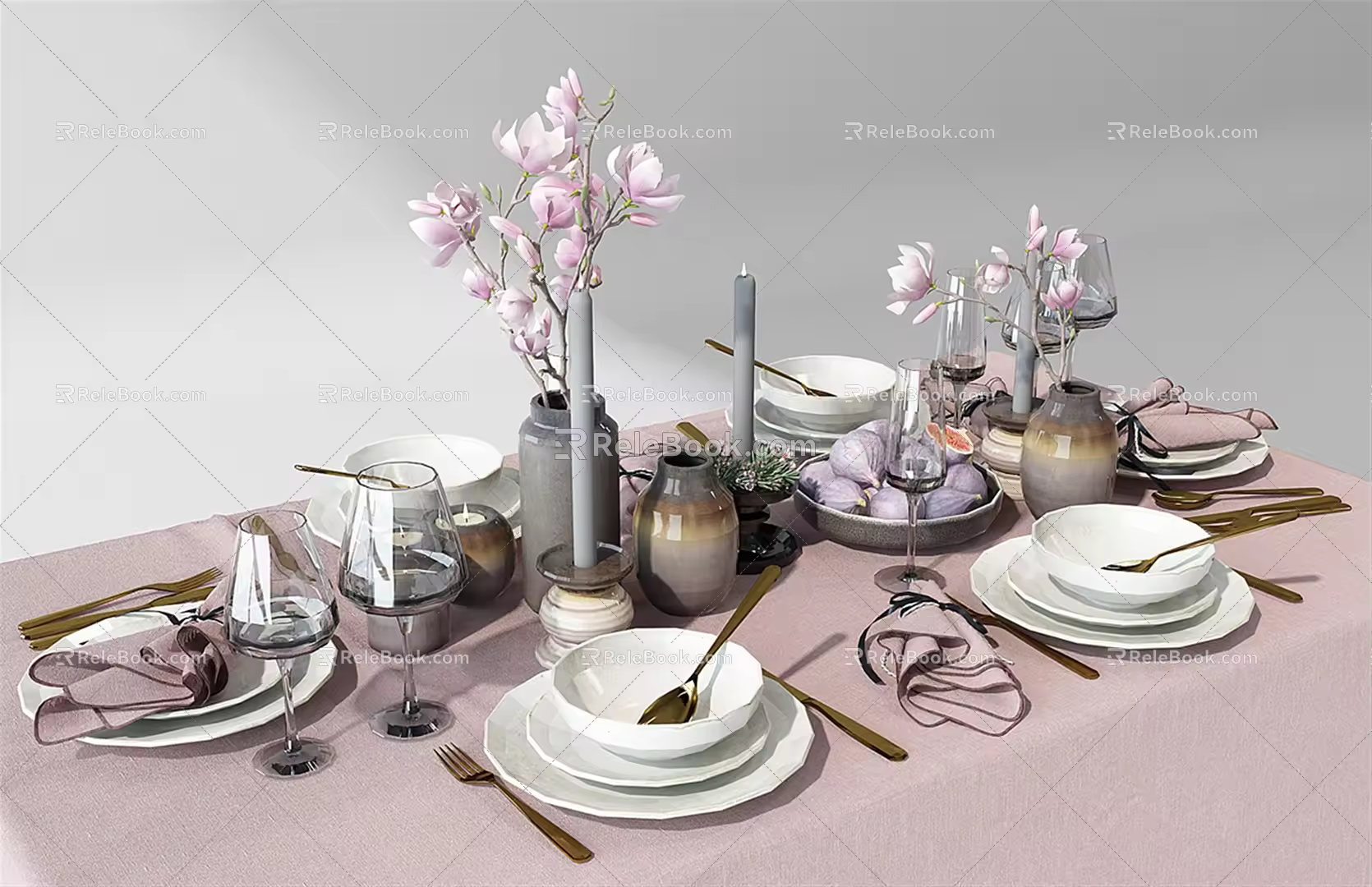 Modern Tableware Plate Combination 3d model