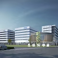 Modern Multi storey Industrial Plant in Life Science Park With Glass Curtain Wall