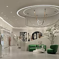 Elegant Style Clothing Store With Modern Interior Archway Entrance And Clothing Displays