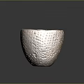 Artistic Handcrafted Bowl Shaped Sculpture Carving With Brown Perforated Surface Design