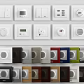Modern Switch Panels With Various Colors And Functional Designs For Home Use 3d model