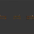 Wooden Benches Arrangement In Architectural Interior With Classic Design Style