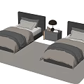 Modern single bedside table 3d model