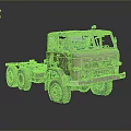 Old Military Truck With Camouflage Paint Six Wheel Chassis And Front Cabin
