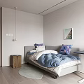 Modern Minimalist Kids Room With Sleeper Sofa Desk And Pegboard