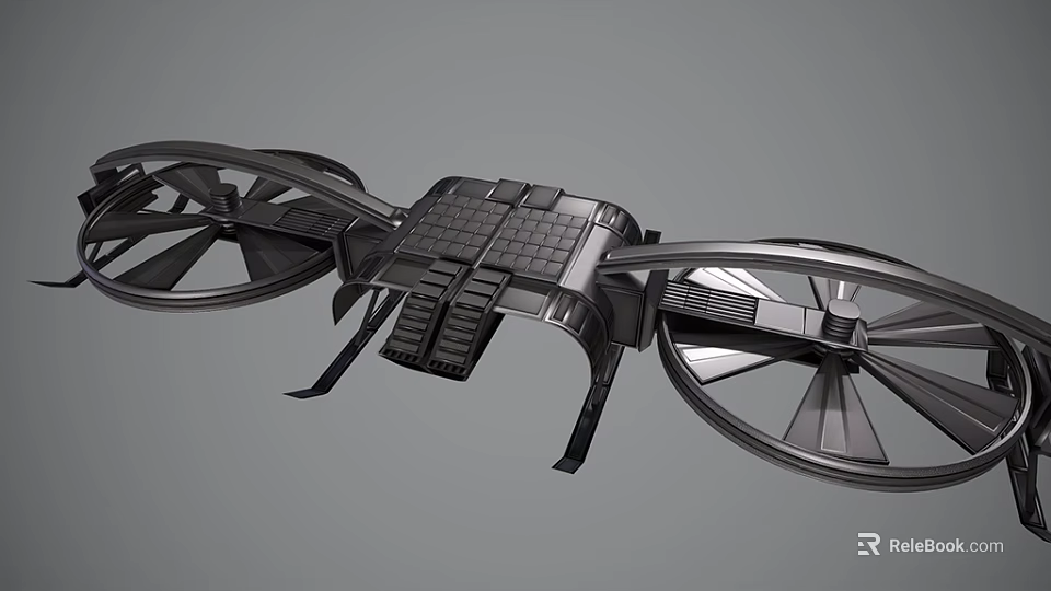 Futuristic Passenger Aircraft Concept With Large Wheels And Complex Structure Design 3d model