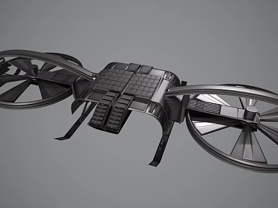 Futuristic Passenger Aircraft Concept With Large Wheels And Complex Structure Design 3d model