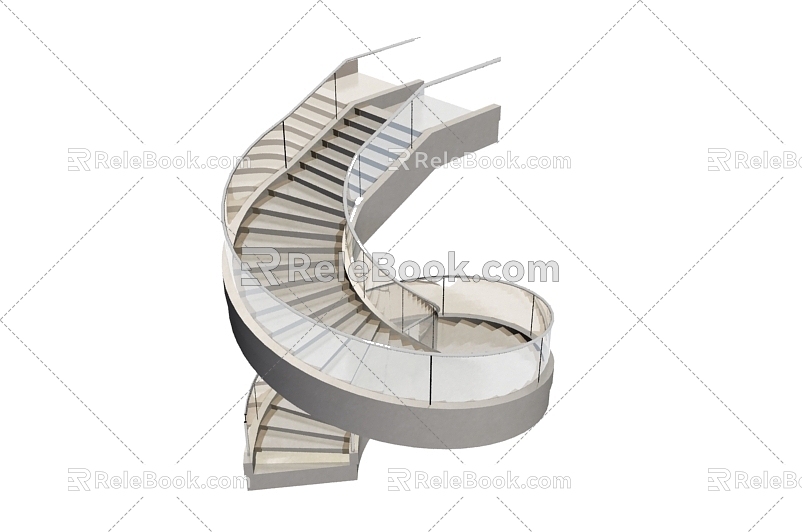 Stairs Rotating Stairs Glass Stairs Solid Wood Stairs Creative Stairs Stairs 3d model