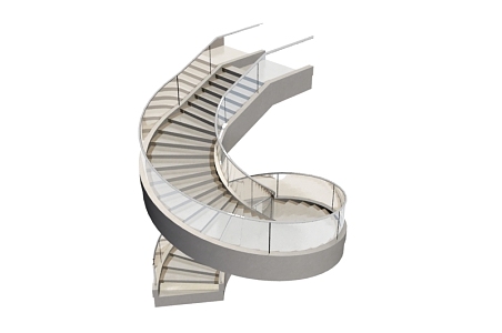 Stairs Rotating Stairs Glass Stairs Solid Wood Stairs Creative Stairs 3d model