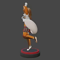 3D Anime Fox Girl Character In School Uniform With Plaid Skirt And Tail