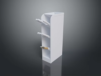 White Vertical Storage Organizer With Multiple Shelves For Daily Living Essentials 3d model
