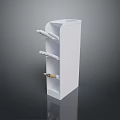 White Vertical Storage Organizer With Multiple Shelves For Daily Living Essentials 3d model