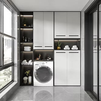 Modern Balcony Laundry 3d model
